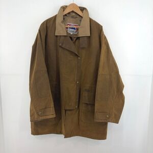 Koolah 3/4 Waxed Cotton Coat Brown Cracked Wax Field Jacket K806 Men L Barn Coat